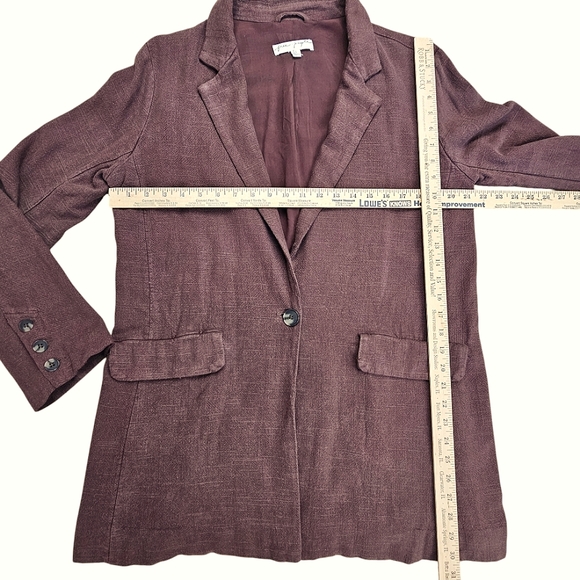 Free People Misha Linen Blend Oversized Chocolate Lava Blazer Jacket Size 6 - Picture 5 of 16